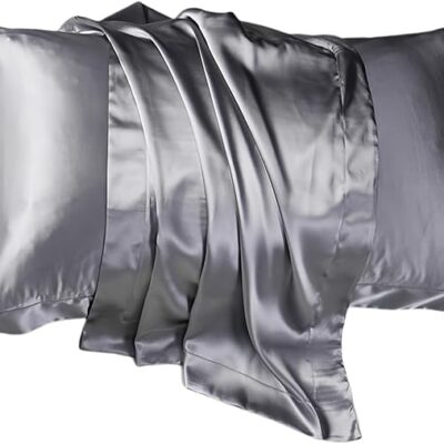 Set de 2 Fundas de Almohada de Seda - Gris